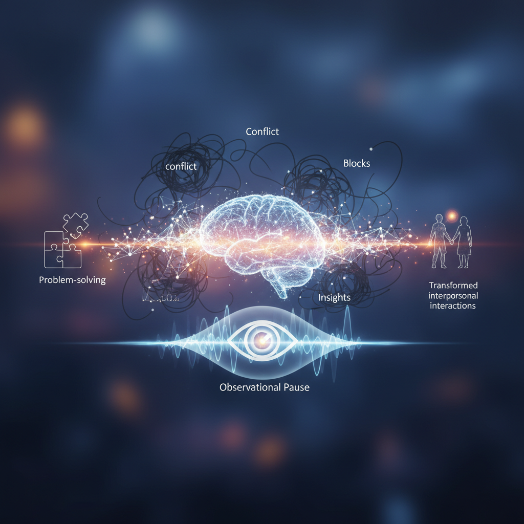 Pessoa em estado de observação pura com clareza mental